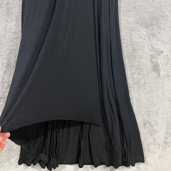 GAP Midi Maxi Black Halter Dress Smocked Lightweight Stretchy Tie Back Sz XS - Picture 3 of 11